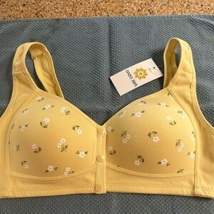Daisy Yellow Comfort Bra with Floral Design